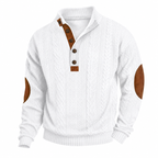 Men's Jacquard Wool Knit Round-Neck Sweater