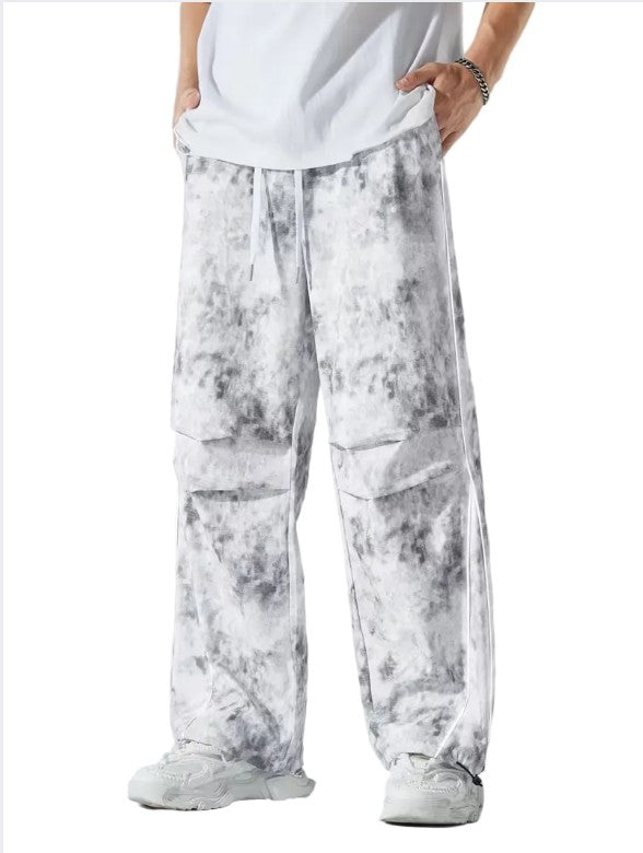 Men's Wide-Leg Pants with Abstract Print
