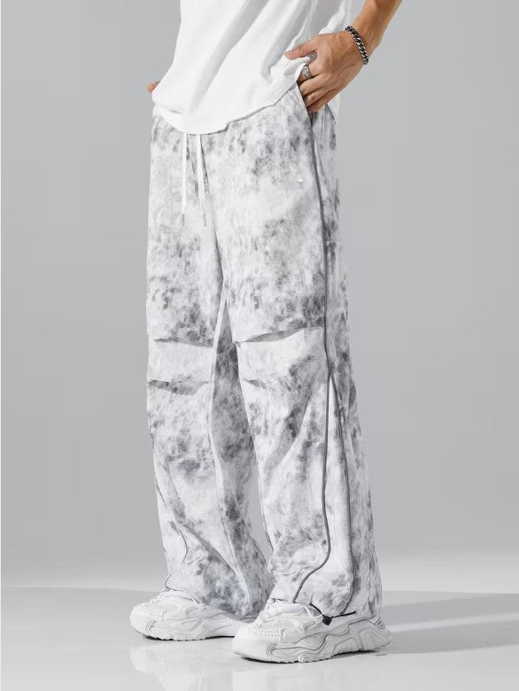 Men's Wide-Leg Pants with Abstract Print