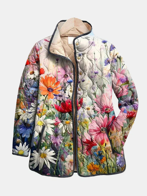 Amaya | Women's Quilted Jacket, Vintage Floral Print