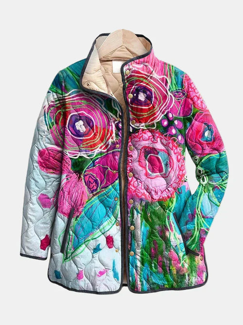 Arianne | Women's Quilted Jacket, Elegant Floral Pattern
