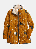 Eira | Women's Quilted Jacket, Black Cat Print