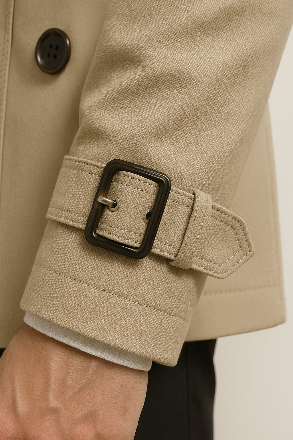 Elliott | Men's Belted Trench Coat, Classic Tailored Coat