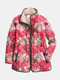 Fern | Women's Quilted Jacket, Pink Floral Print