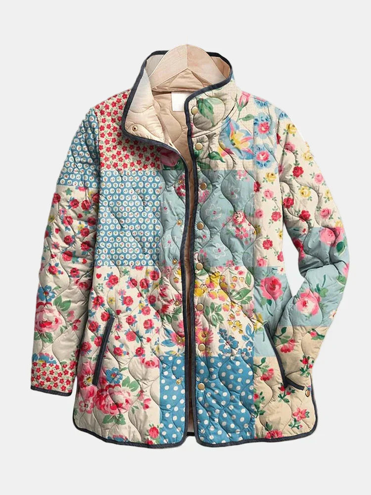 Liora | Women's Quilted Jacket, Charming Floral Print