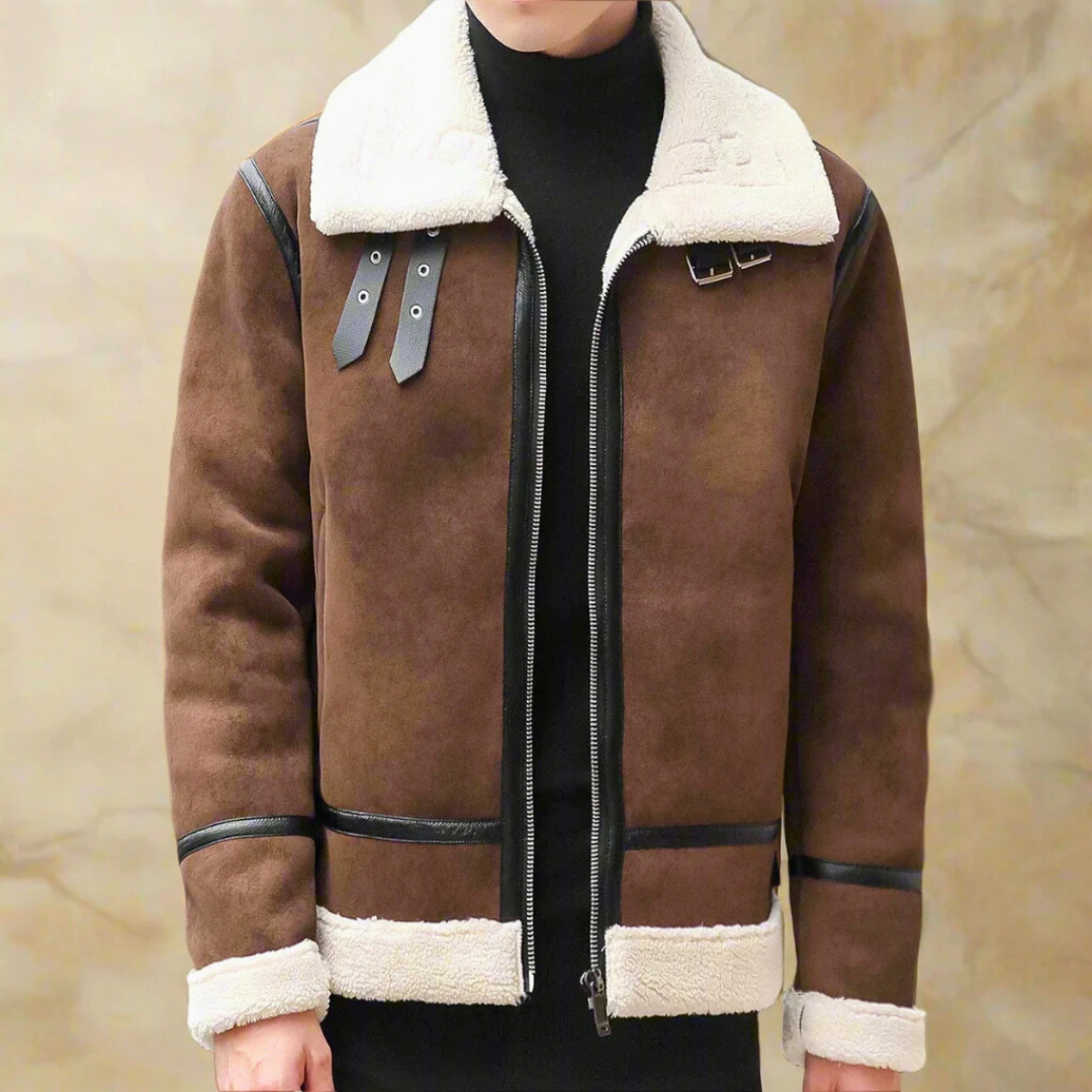 Marco | Men's Suede Coat, Belted Waist Outerwear