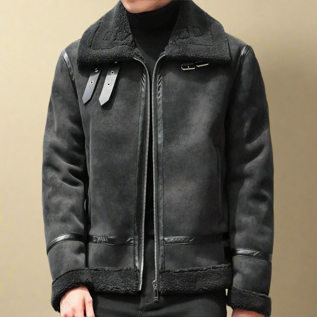 Marco | Men's Suede Coat, Belted Waist Outerwear