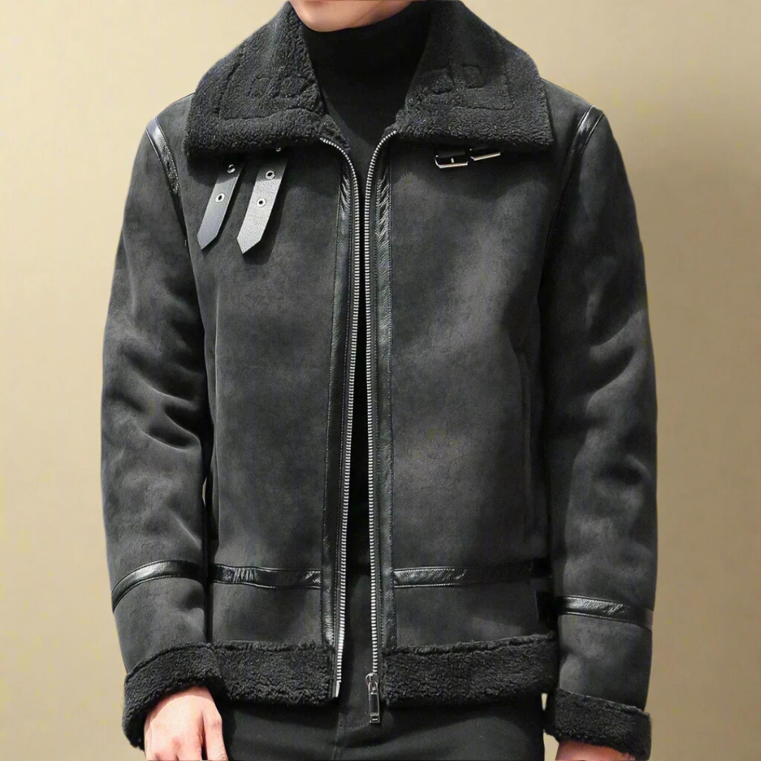 Marco | Men's Suede Coat, Belted Waist Outerwear