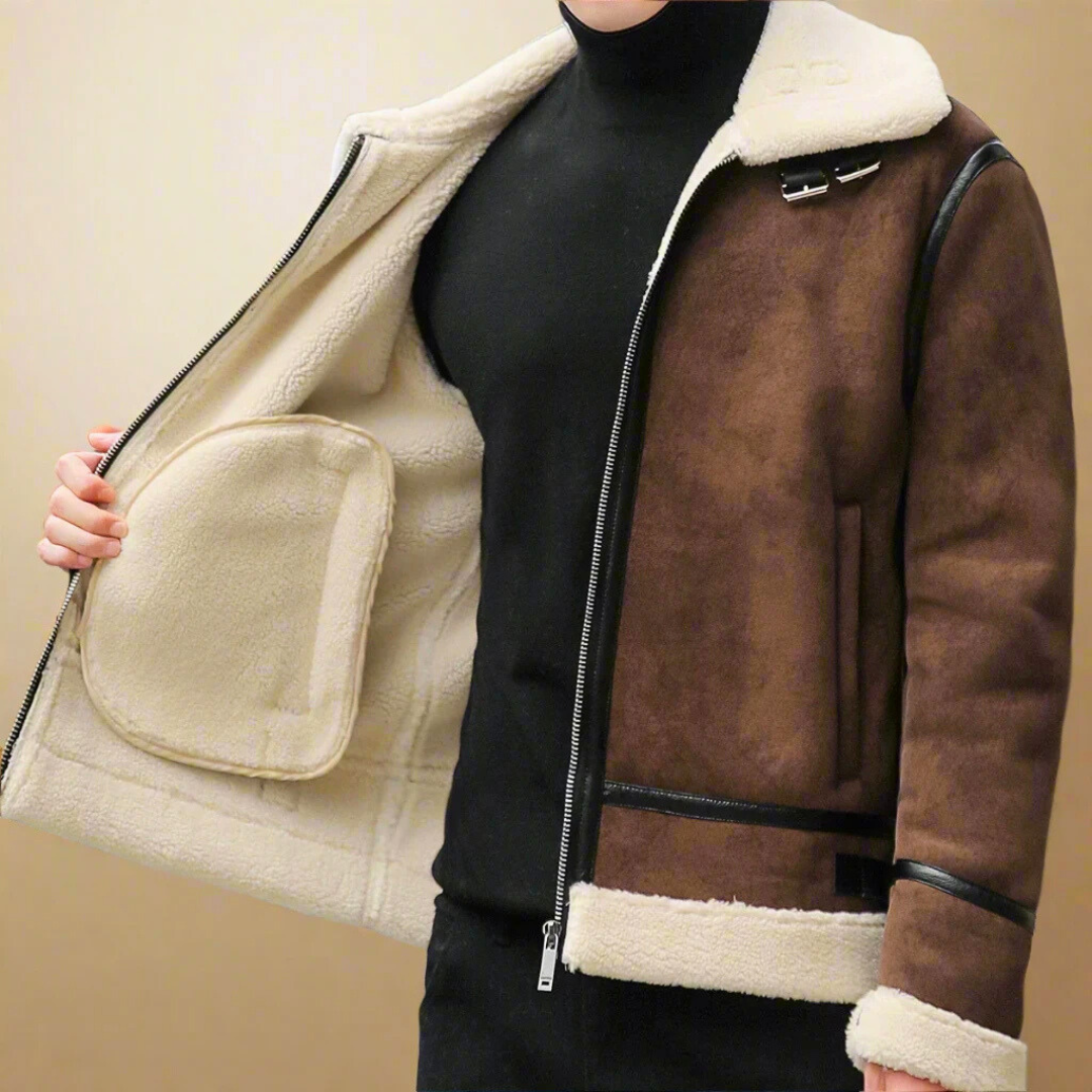 Marco | Men's Suede Coat, Belted Waist Outerwear