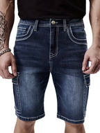 Men's Cargo Shorts with Contrast Stitching