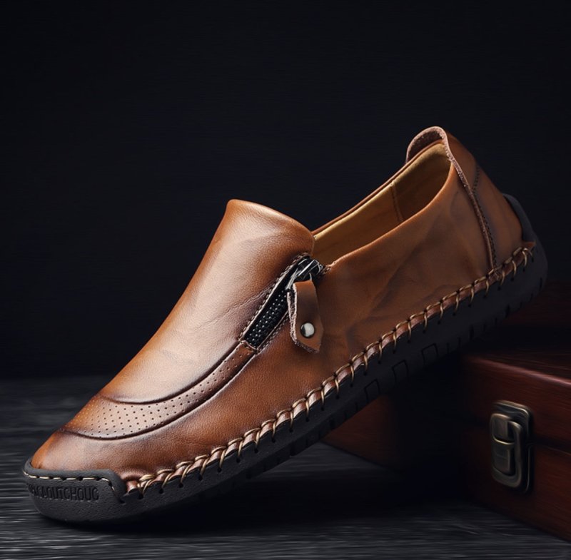 Daan | Men's Classic Leather Shoes, Suede Loafers