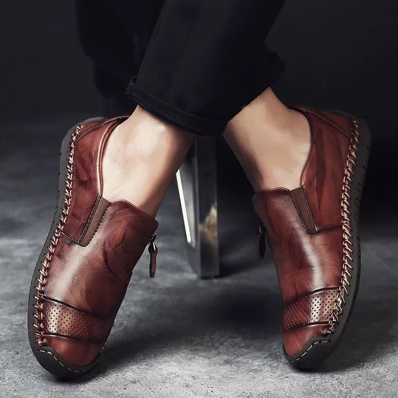 Daan | Men's Classic Leather Shoes, Suede Loafers