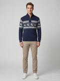 Callum | Men's Fair Isle Knit Sweater, Half-Zip Layering Piece
