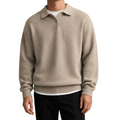 Men's Half-Zip Wool Button Sweater