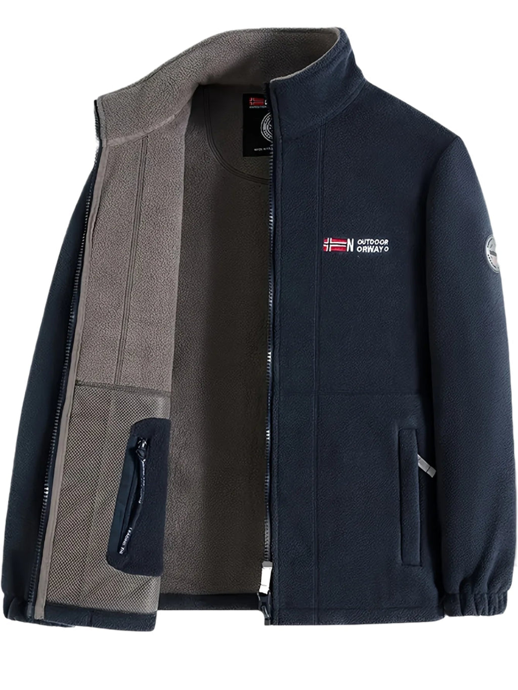 Bram | Men's Fleece Jacket, High-Collar Outerwear