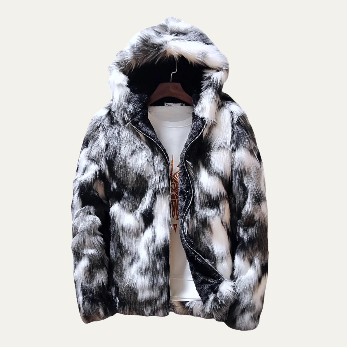 Silas | Men's Fur-Lined Hooded Jacket, Full-Zip Outerwear