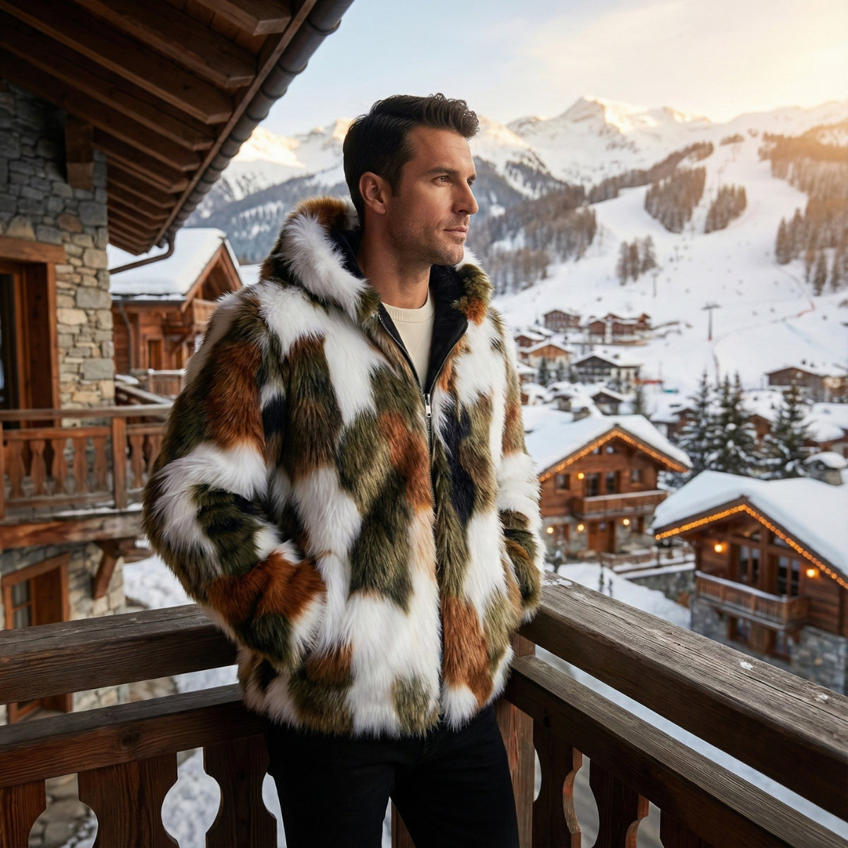 Silas | Men's Fur-Lined Hooded Jacket, Full-Zip Outerwear