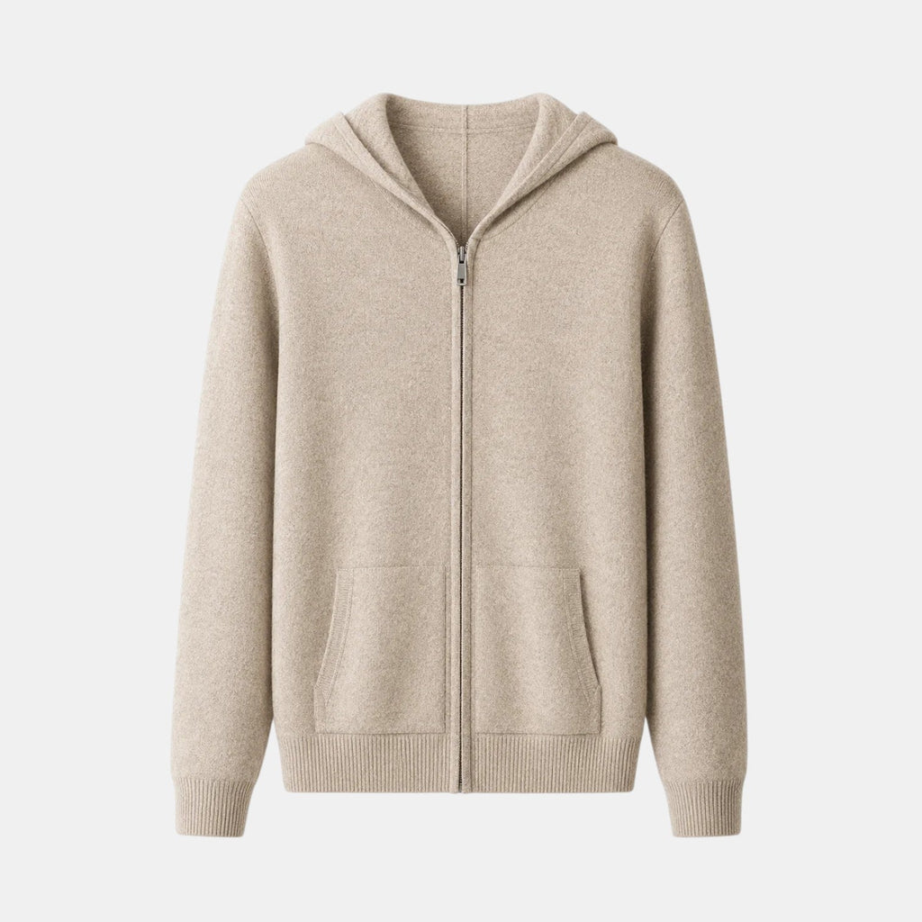 Adrian | Men's Merino Wool Hooded Jacket, Full-Zip Outerwear