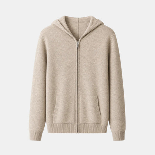 Adrian | Men's Merino Wool Hooded Jacket, Full-Zip Outerwear