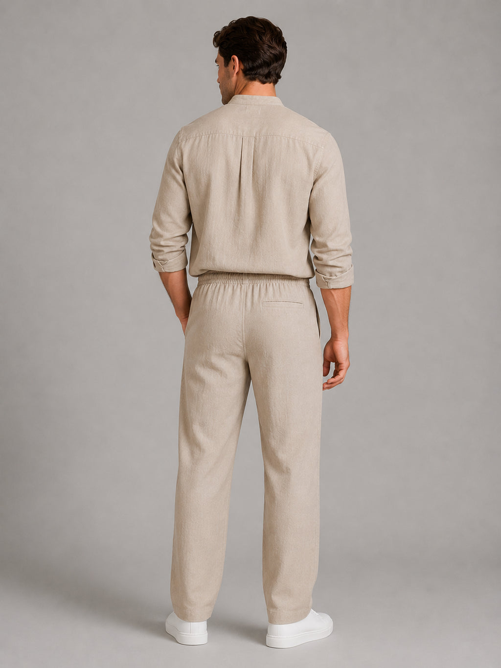 Osiris | Men's Linen-Look Two-Piece Set, Shirt and Drawstring Trousers