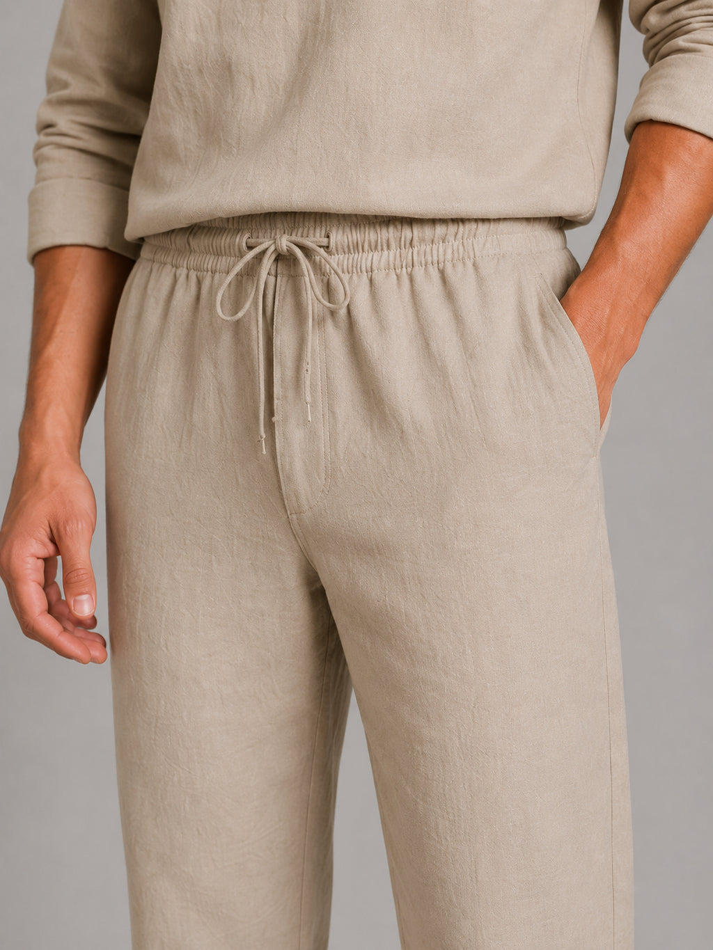 Osiris | Men's Linen-Look Two-Piece Set, Shirt and Drawstring Trousers
