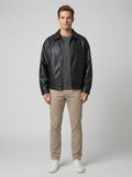 Ezra | Men's Leather Bomber Jacket, Oversized Outerwear