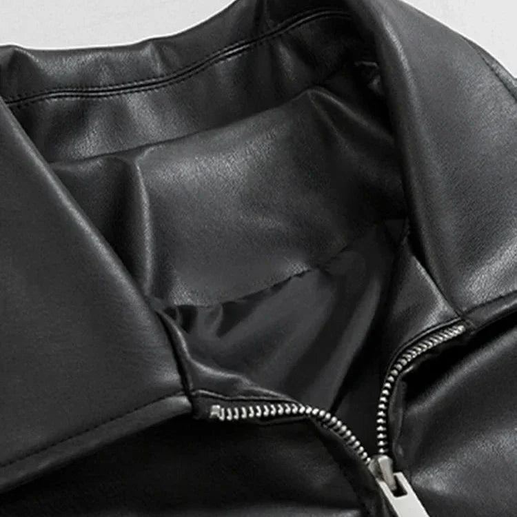Ezra | Men's Leather Bomber Jacket, Oversized Outerwear
