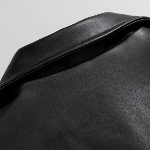 Ezra | Men's Leather Bomber Jacket, Oversized Outerwear
