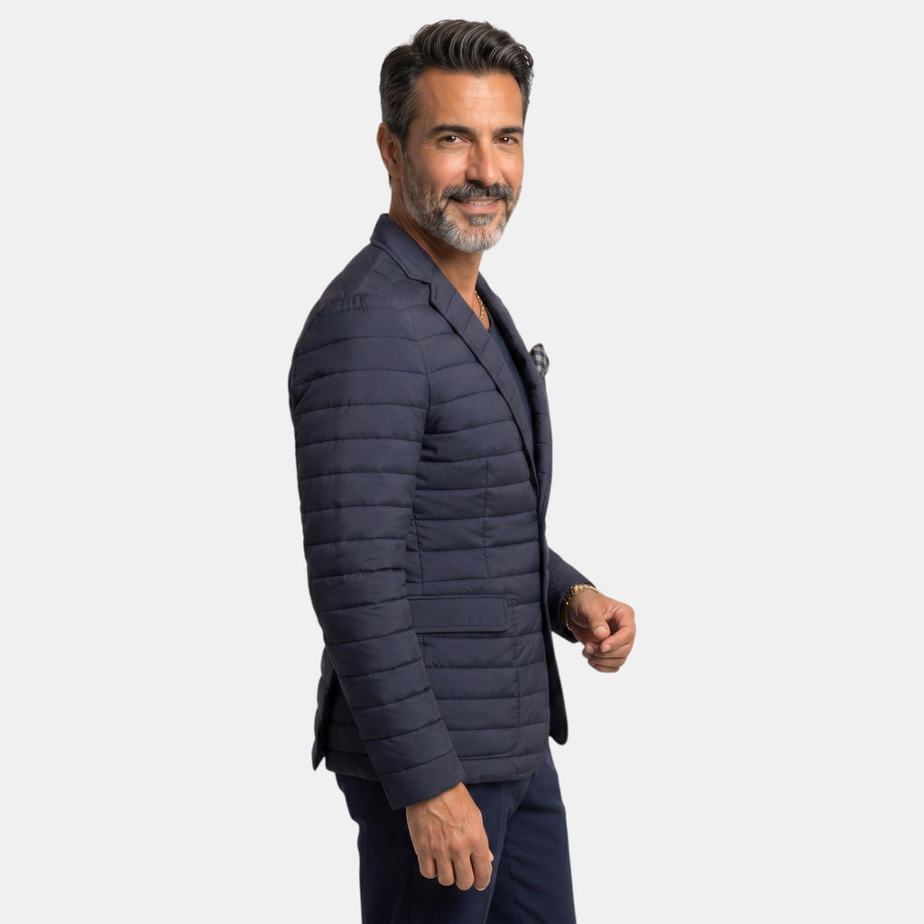 Damian | Men's Quilted Blazer Jacket, Cotton Blend Outerwear