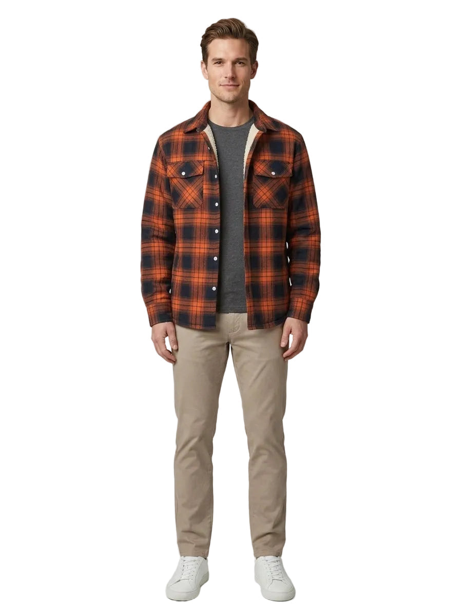 Wallace | Men's Plaid Shirt Jacket, Sherpa Lined Outerwear