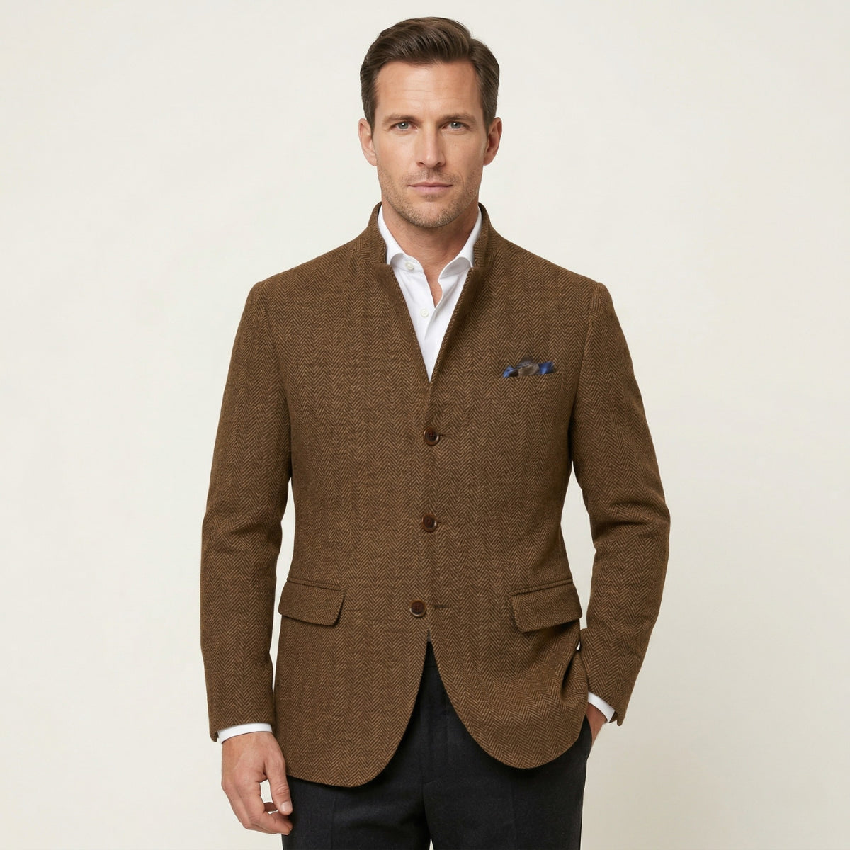 Emilio | Men's Tweed Blazer, Single-Breasted Smart Jacket