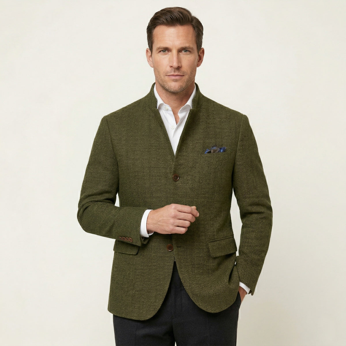 Emilio | Men's Tweed Blazer, Single-Breasted Smart Jacket