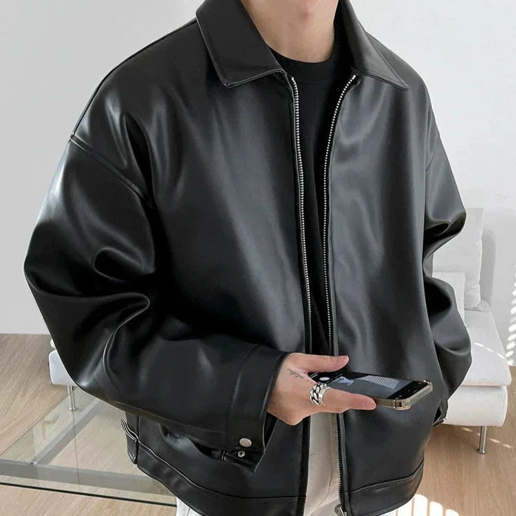 Martin | Men's Streetwear Oversized Leather Bomber Jacket