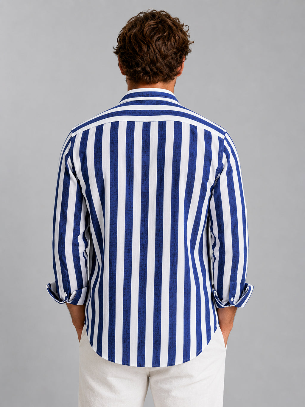 Callan | Men's Striped Linen-Look Shirt, Relaxed Summer Button-Up