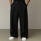 Men's Wide-Leg Pleated Trousers