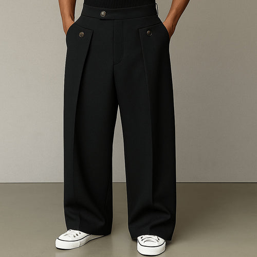 Ansel | Men's Pleated Trousers, Wide-Leg Smart Pants