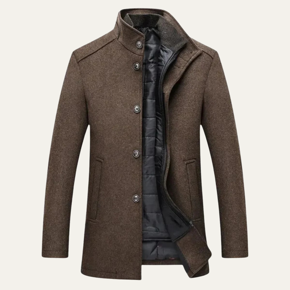 Percival | Men's Wool-Blend Trench Coat, Double-Breasted Outerwear