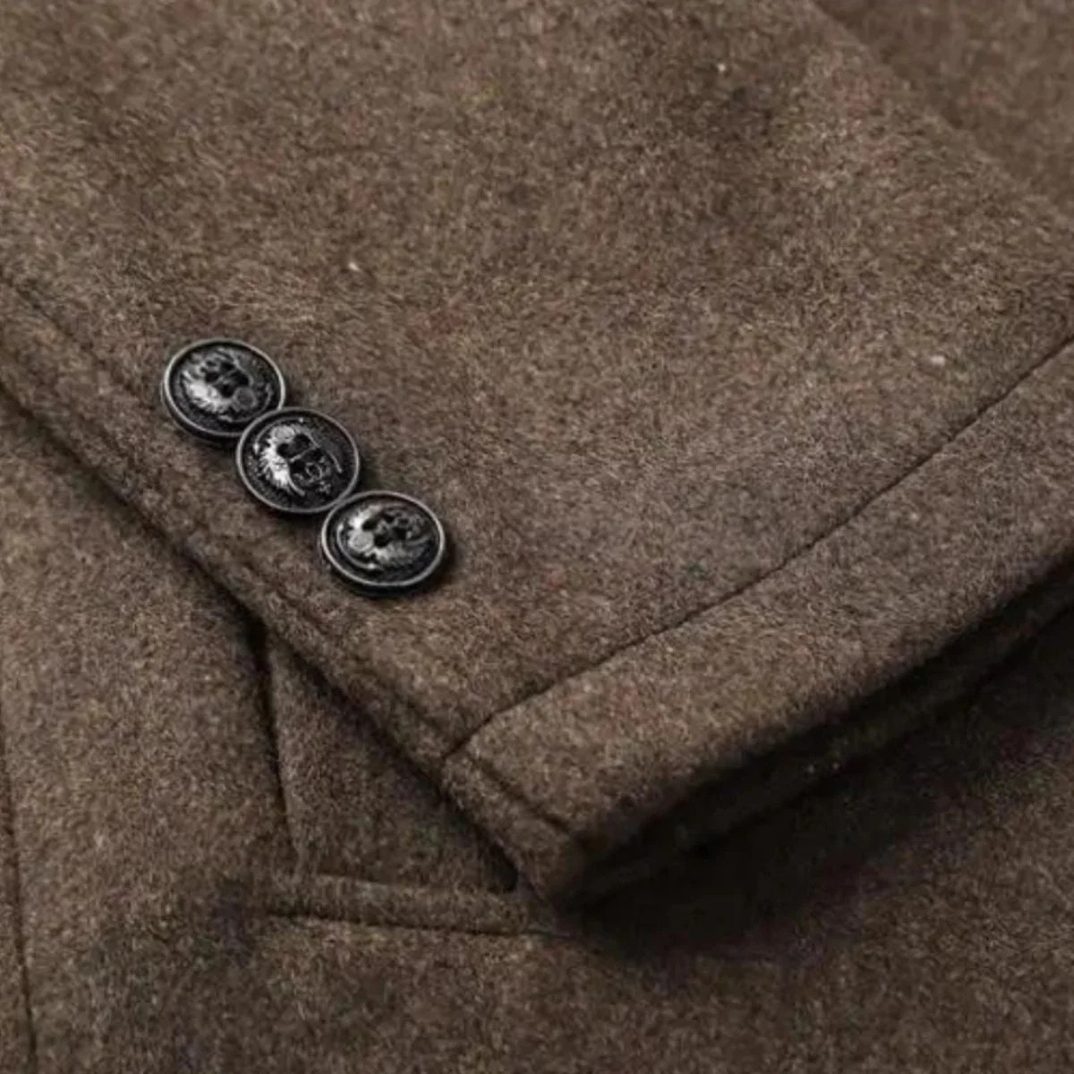 Percival | Men's Wool-Blend Trench Coat, Double-Breasted Outerwear