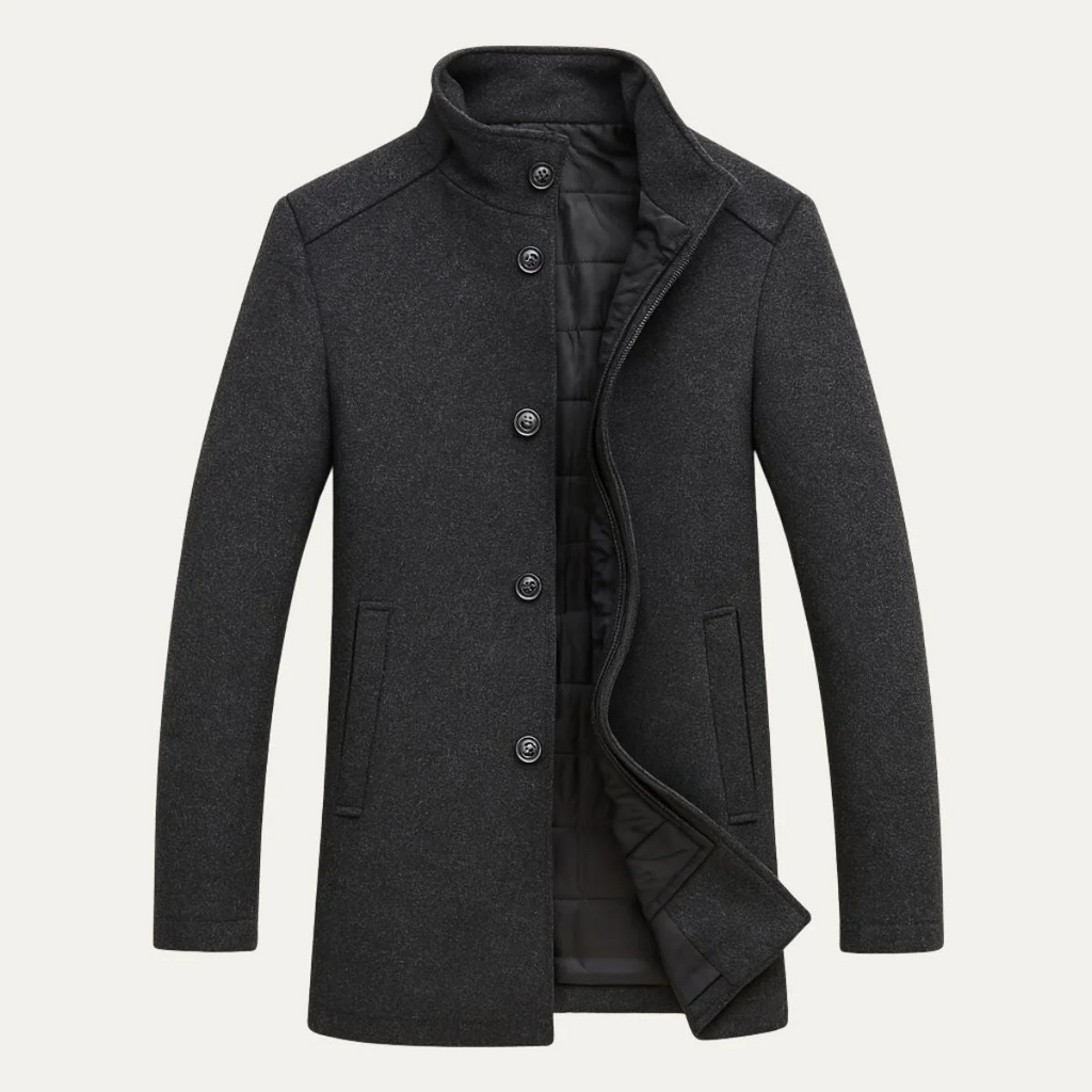 Percival | Men's Wool-Blend Trench Coat, Double-Breasted Outerwear