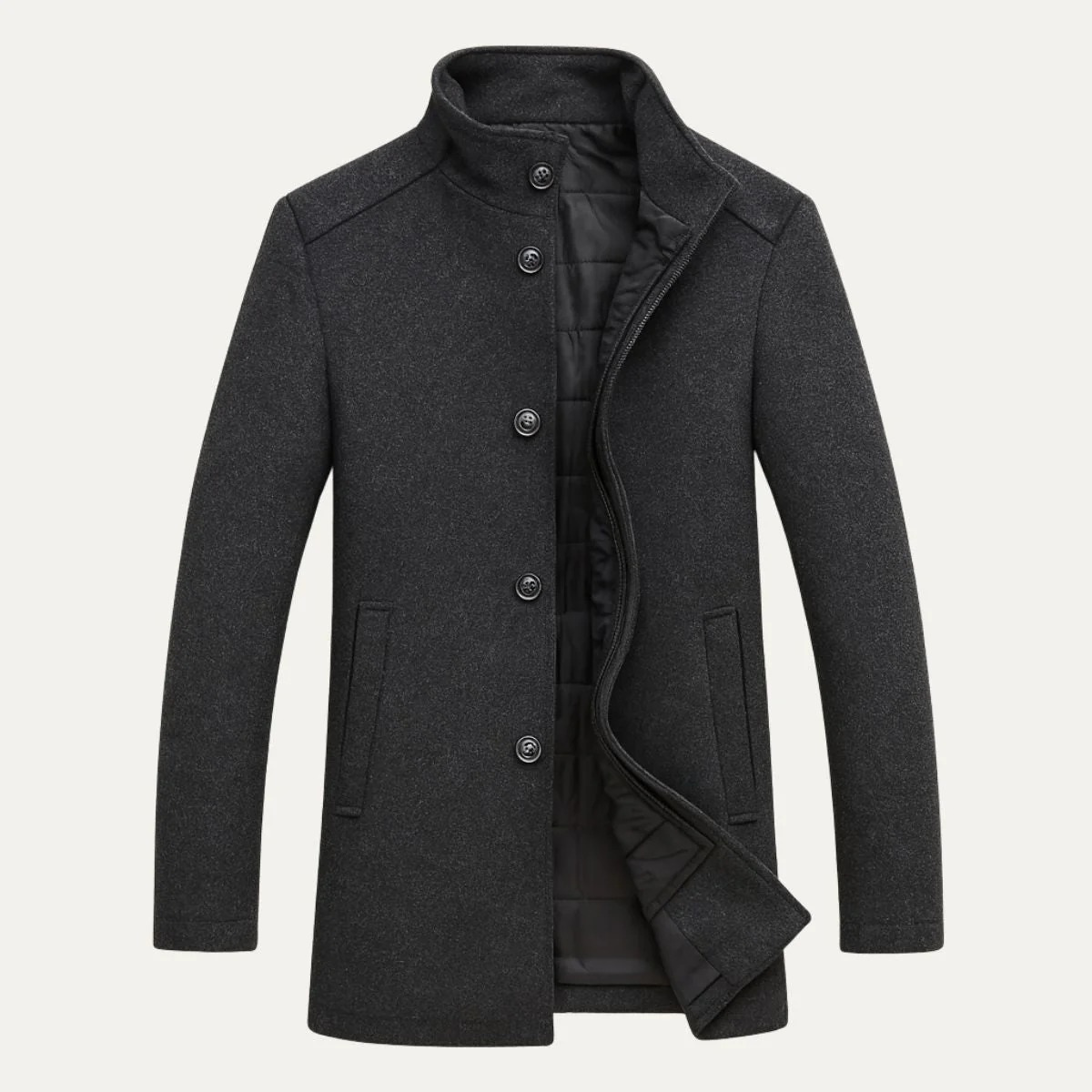 Percival | Men's Wool-Blend Trench Coat, Double-Breasted Outerwear