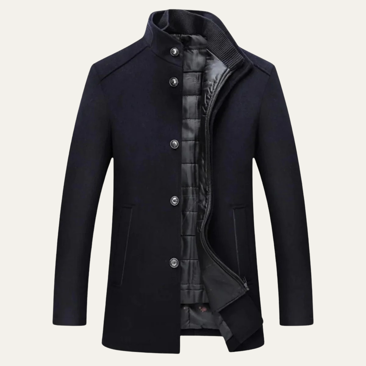 Percival | Men's Wool-Blend Trench Coat, Double-Breasted Outerwear