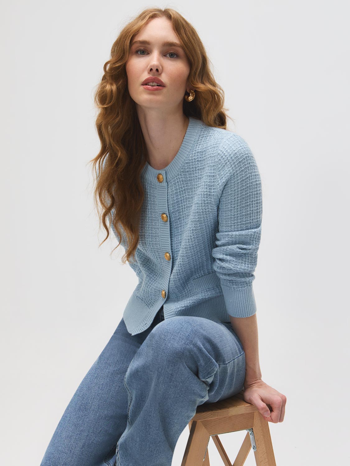 Odette | Women's Cardigan, Cotton Blend Button-Front