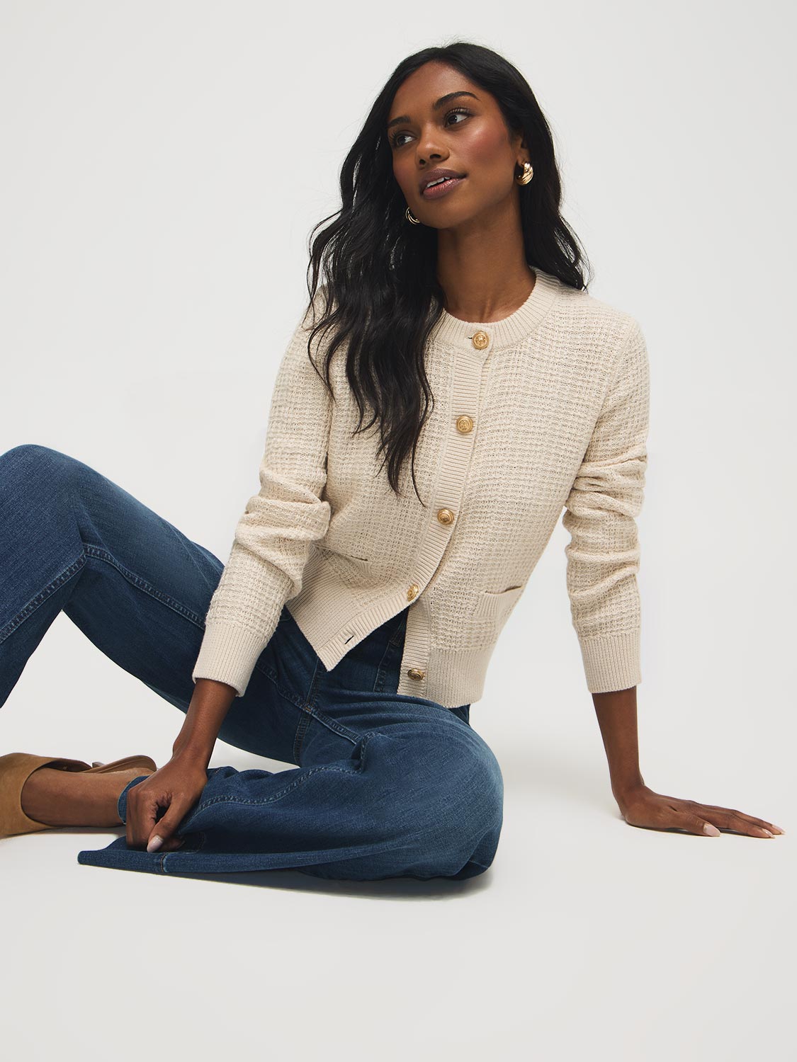 Odette | Women's Cardigan, Cotton Blend Button-Front