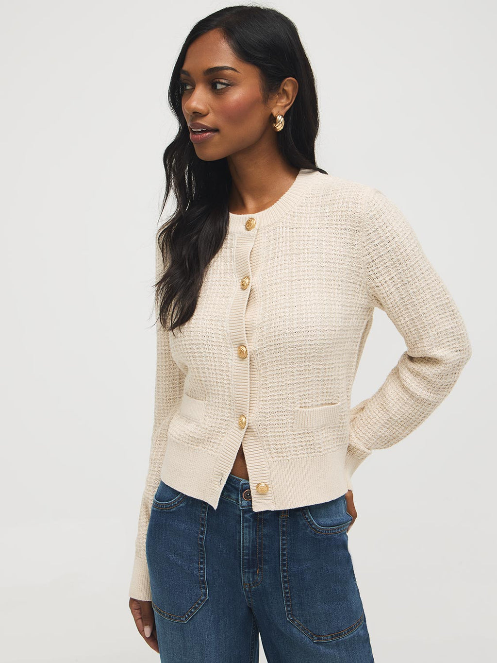 Odette | Women's Cardigan, Cotton Blend Button-Front