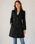 Rosalie | Women's Tailored Short Trench Coat, Buttoned Coat