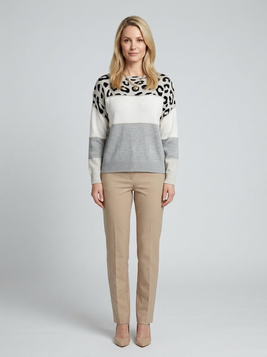 Rosie | Women's Leopard Print Sweater, Trendy Knit