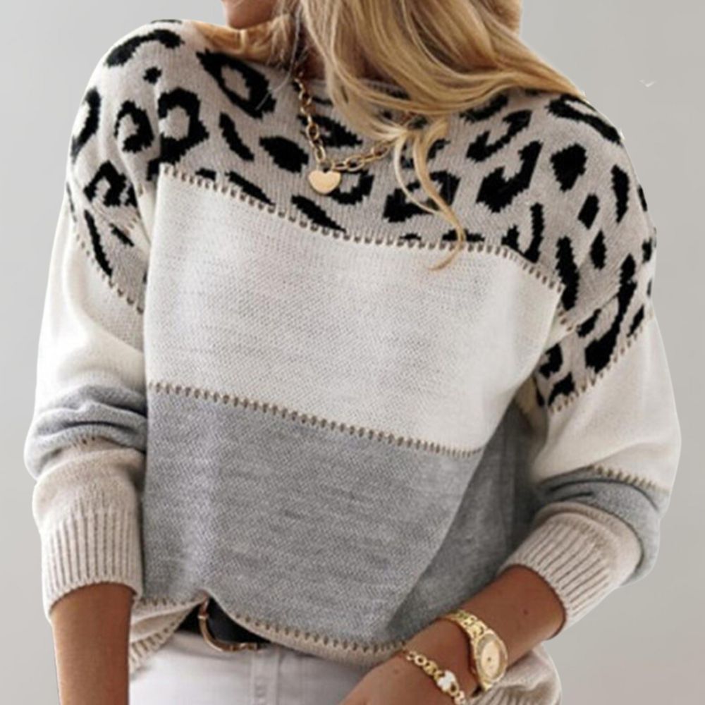 Rosie | Women's Leopard Print Sweater, Trendy Knit
