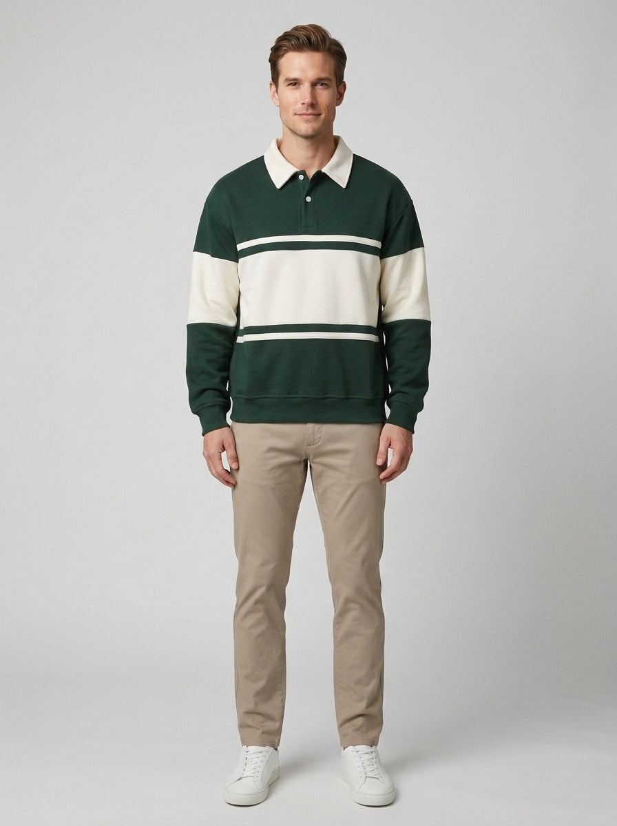 Wesley | Men's Polo Sweatshirt, Cotton Knit