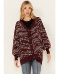 Marigold | Women's Artisinal Print Cardigan, Button-Down V-Neck