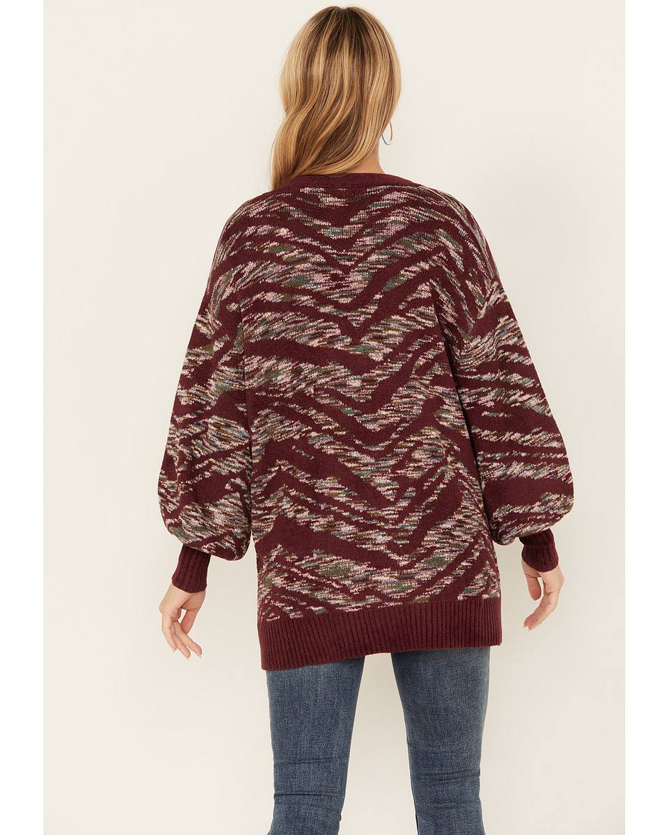 Marigold | Women's Artisinal Print Cardigan, Button-Down V-Neck